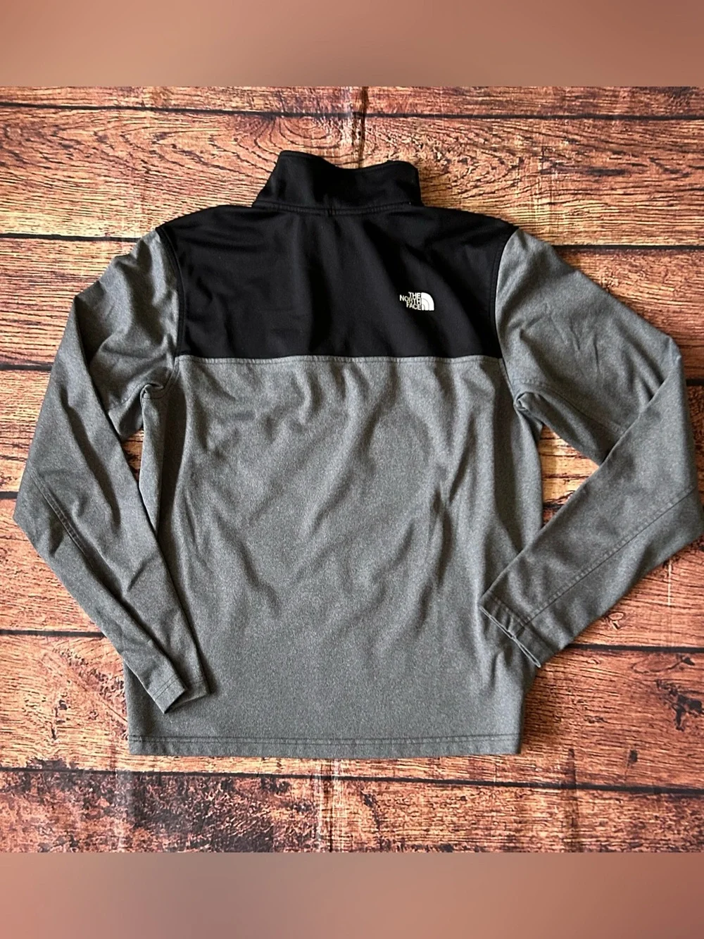 The North Face Colorblock Fleece Quarter Zip Pullover - Gray & Black